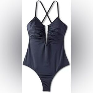 Shade and Shore Navy Blue one piece swimsuit sz large